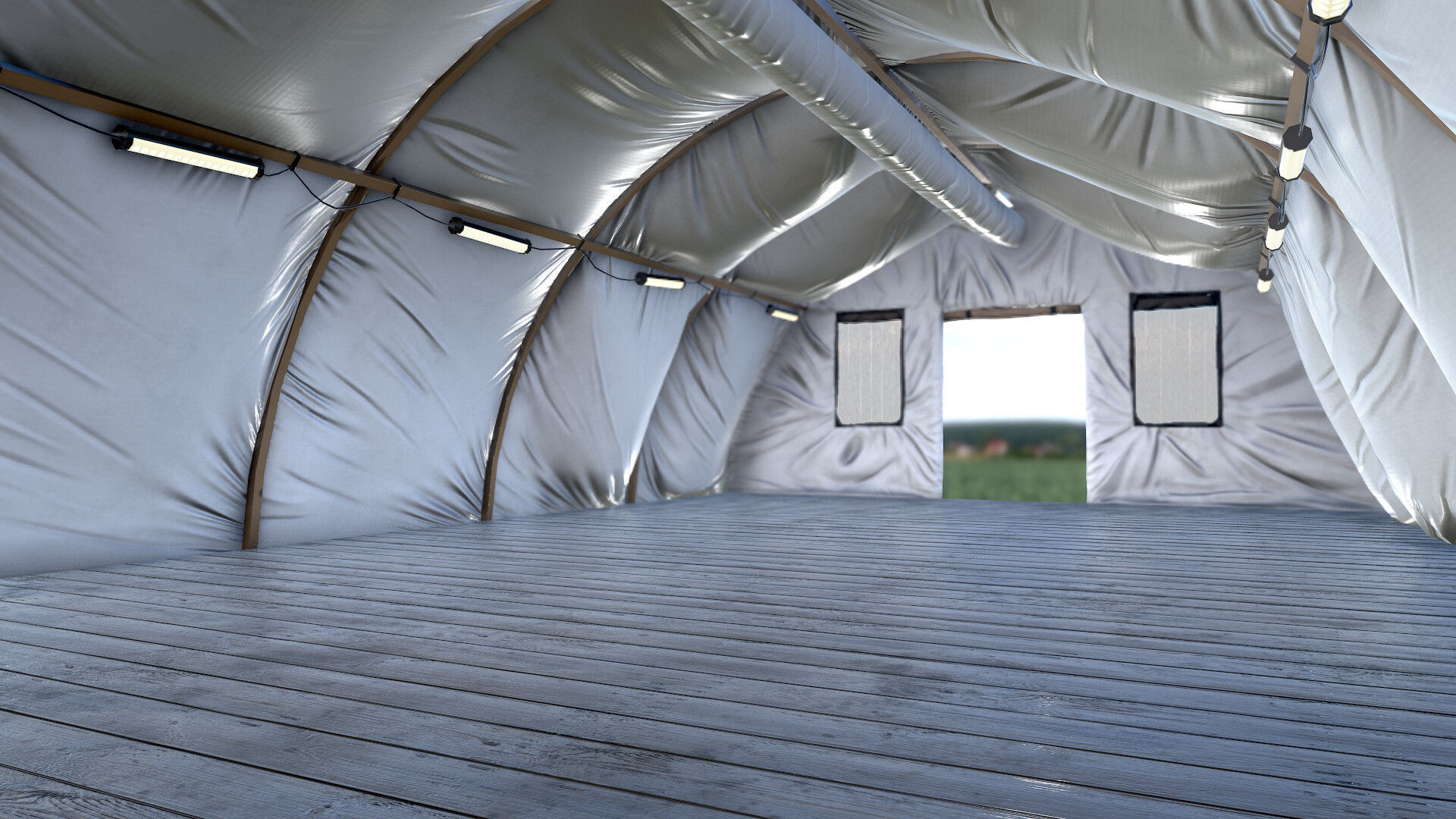 Modern Military Tent Videogame Asset Low-poly 3D model_5