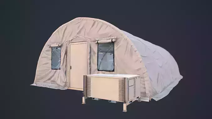 Modern Military Tent Videogame Asset  Low-poly 3D model