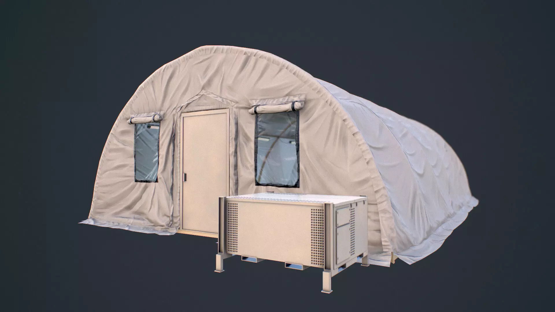 Modern Military Tent Videogame Asset Low-poly 3D model_0