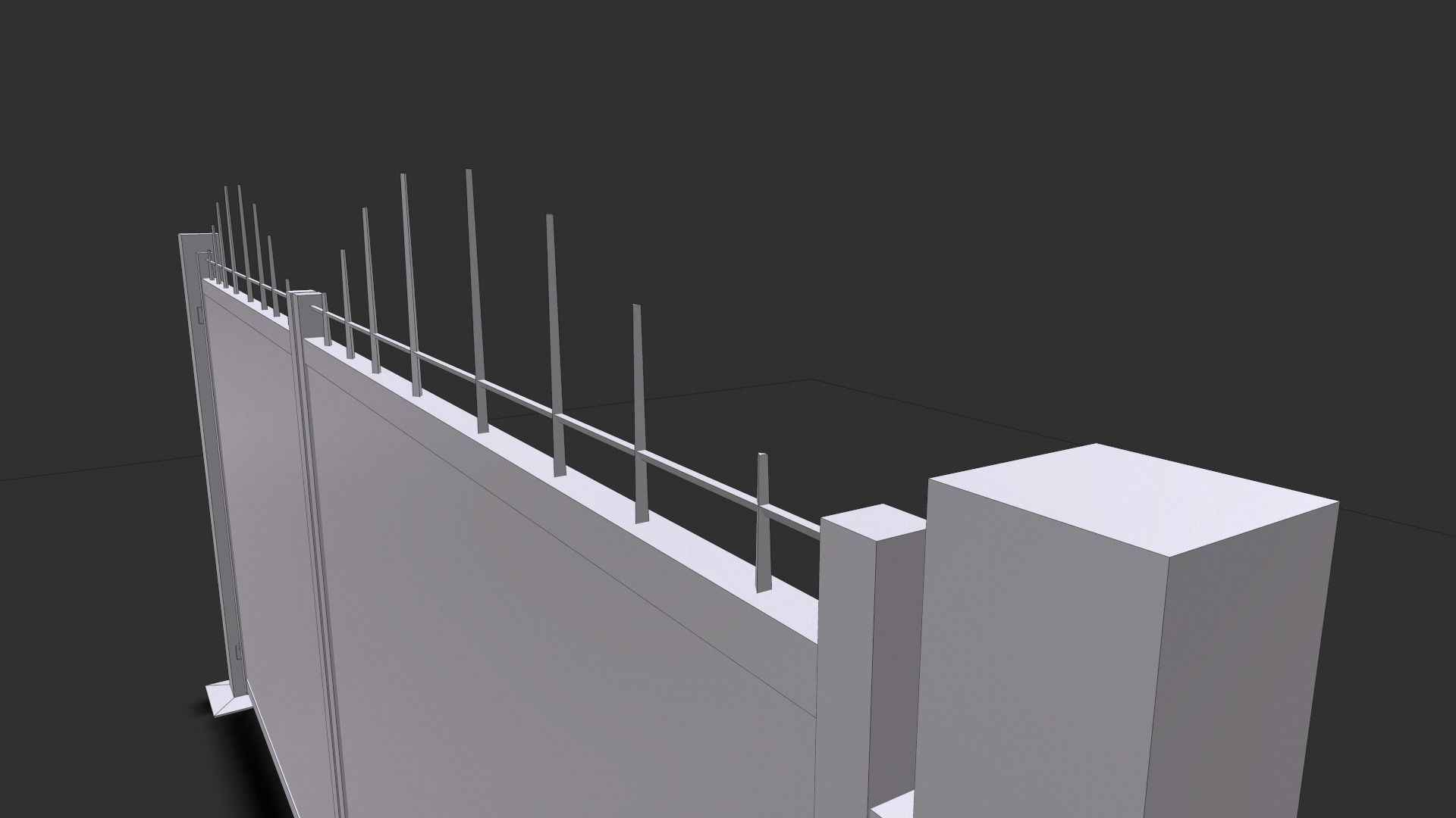 Metal gates Low-poly 3D model_22