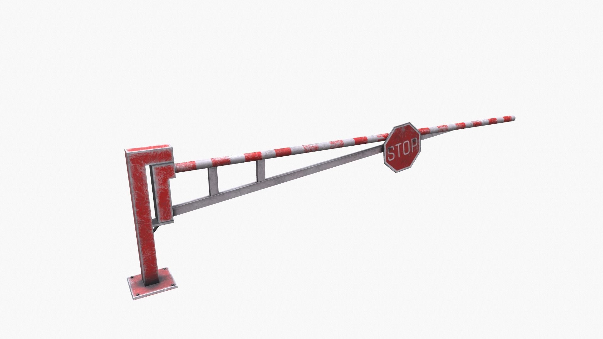 Metal gates Low-poly 3D model_6