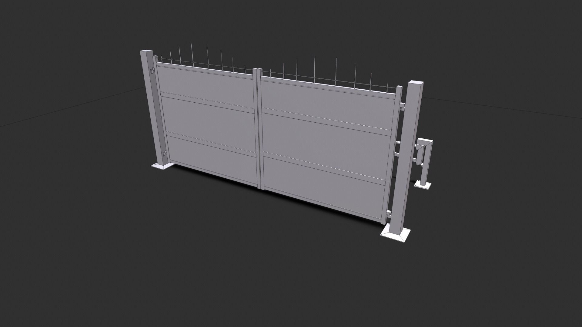 Metal gates Low-poly 3D model_19