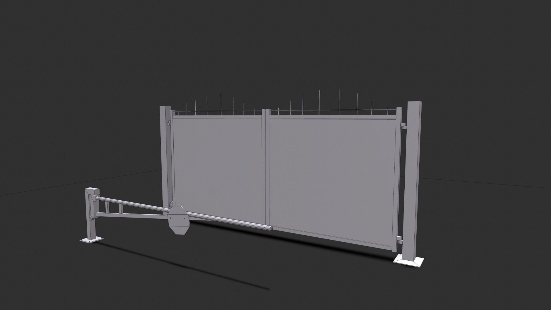 Metal gates Low-poly 3D model_23