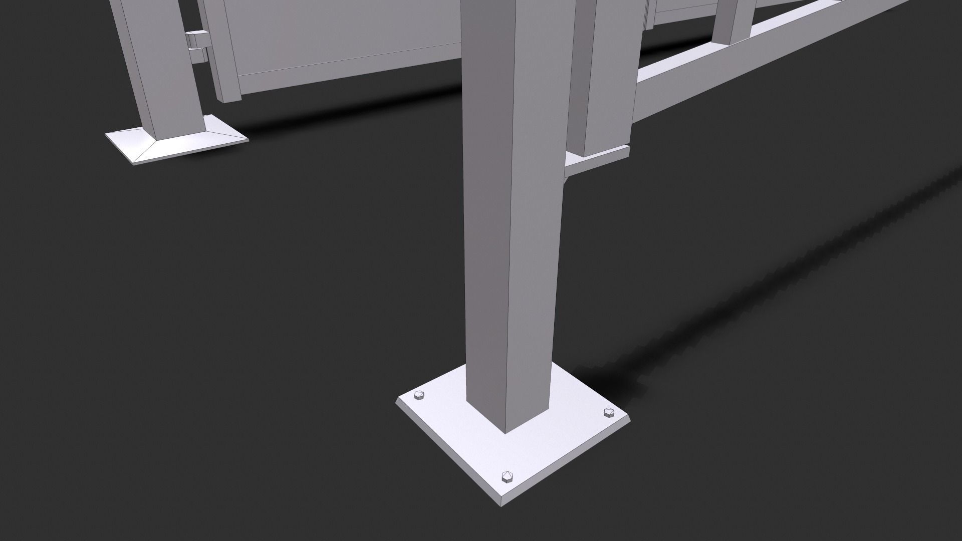 Metal gates Low-poly 3D model_24