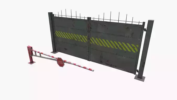 Metal gates Low-poly 3D model