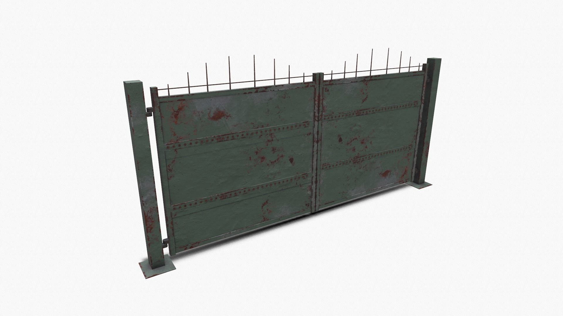 Metal gates Low-poly 3D model_5