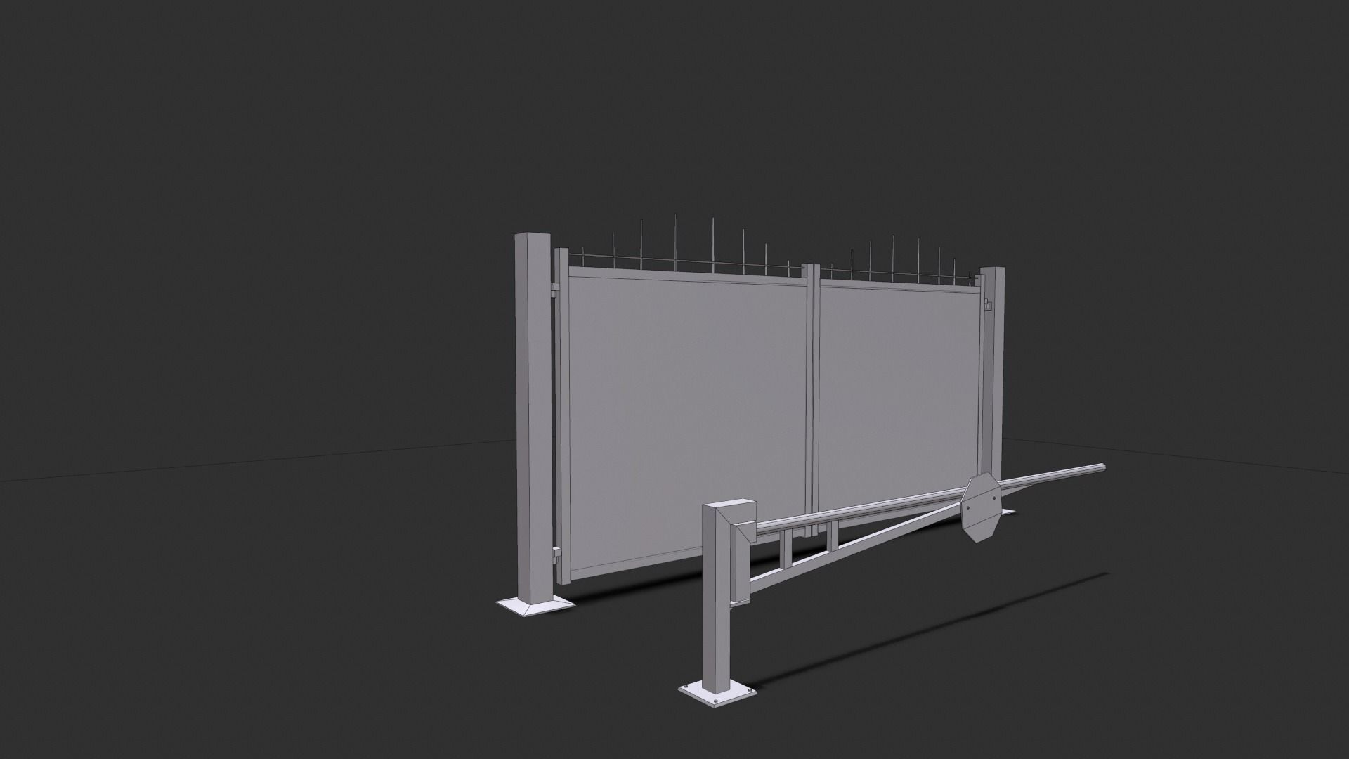 Metal gates Low-poly 3D model_25