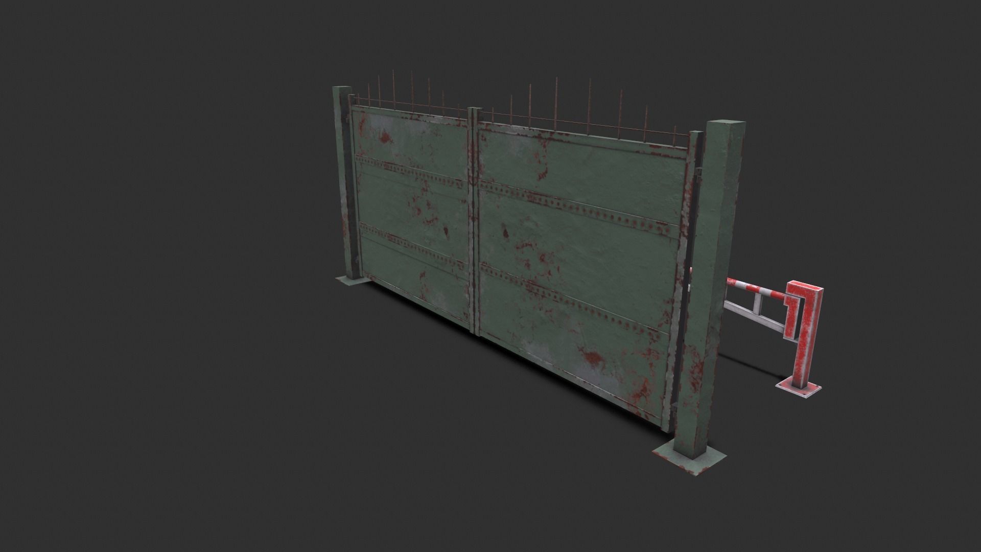 Metal gates Low-poly 3D model_14