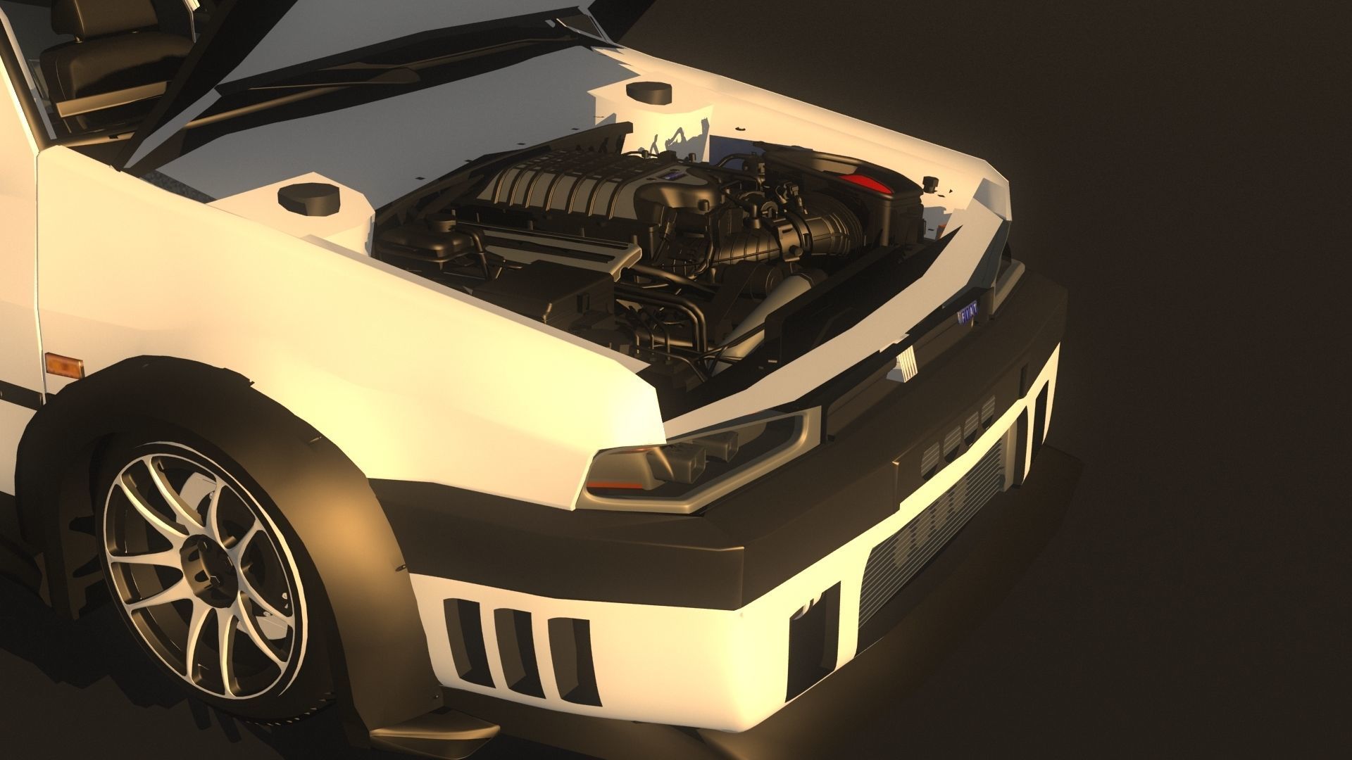 Fiat Tempra Concept Low-poly 3D model_1