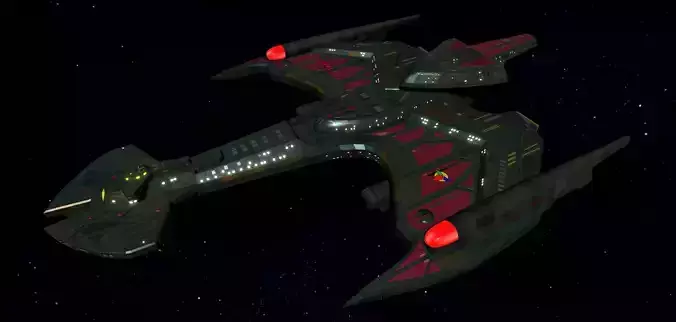 STAR TREK - KLINGON NEGH VAR CLASS Low-poly 3D model