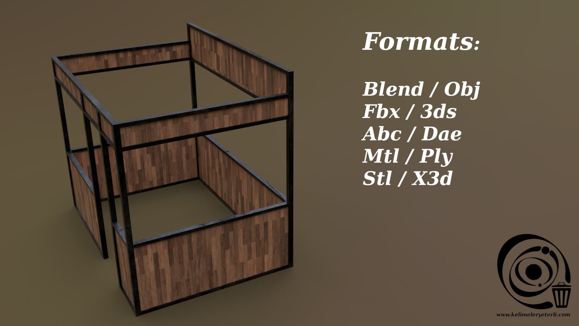 Stall stand 06 R Low-poly 3D model_2