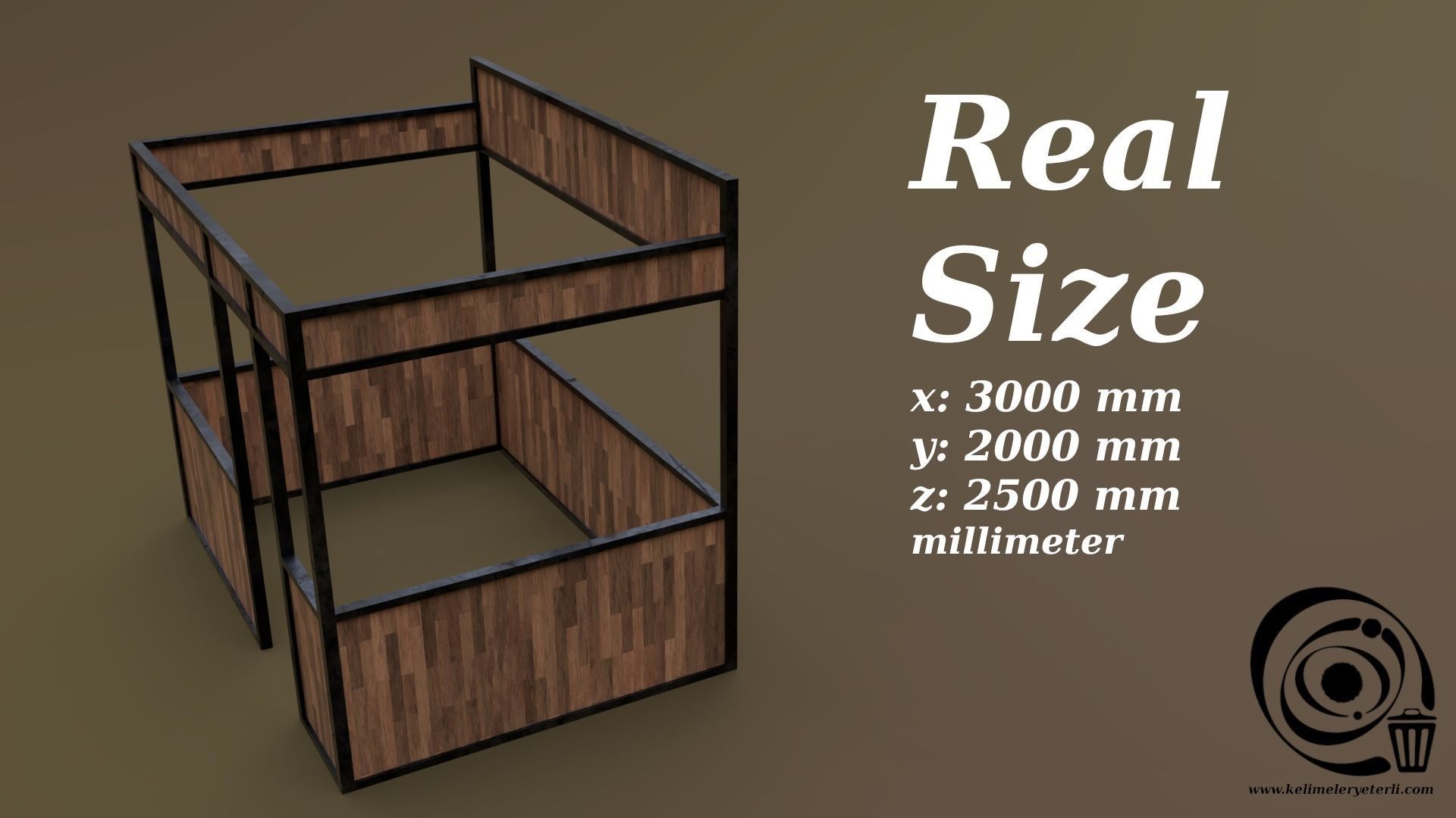 Stall stand 06 R Low-poly 3D model_3