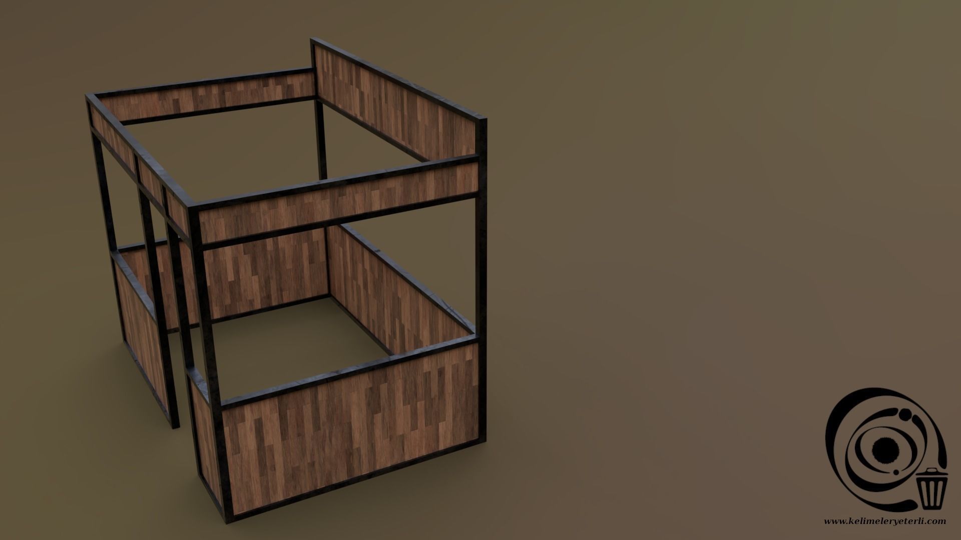 Stall stand 06 R Low-poly 3D model_1