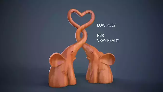 Home Decor Elephant low poly Low-poly 3D model