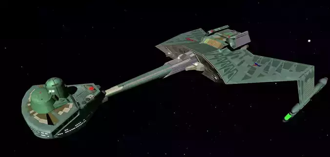 STAR TREK - KLINGON KTINGA SHIFT CLASS Low-poly 3D model