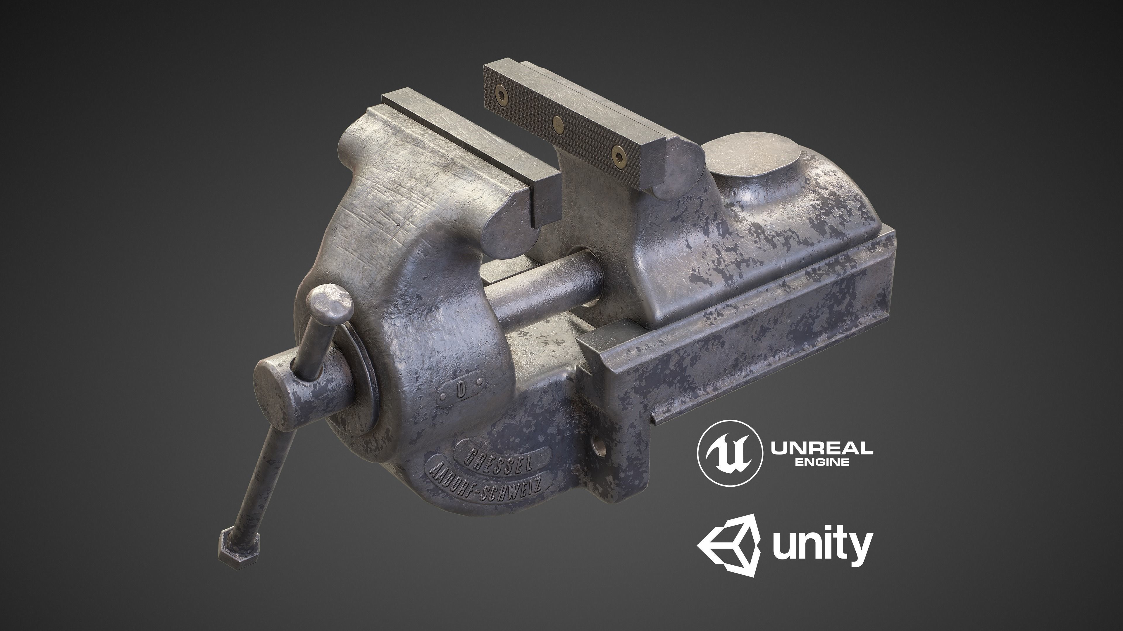 3D model Antique Vise Gressel PBR VR / AR / lowpoly CGTrader