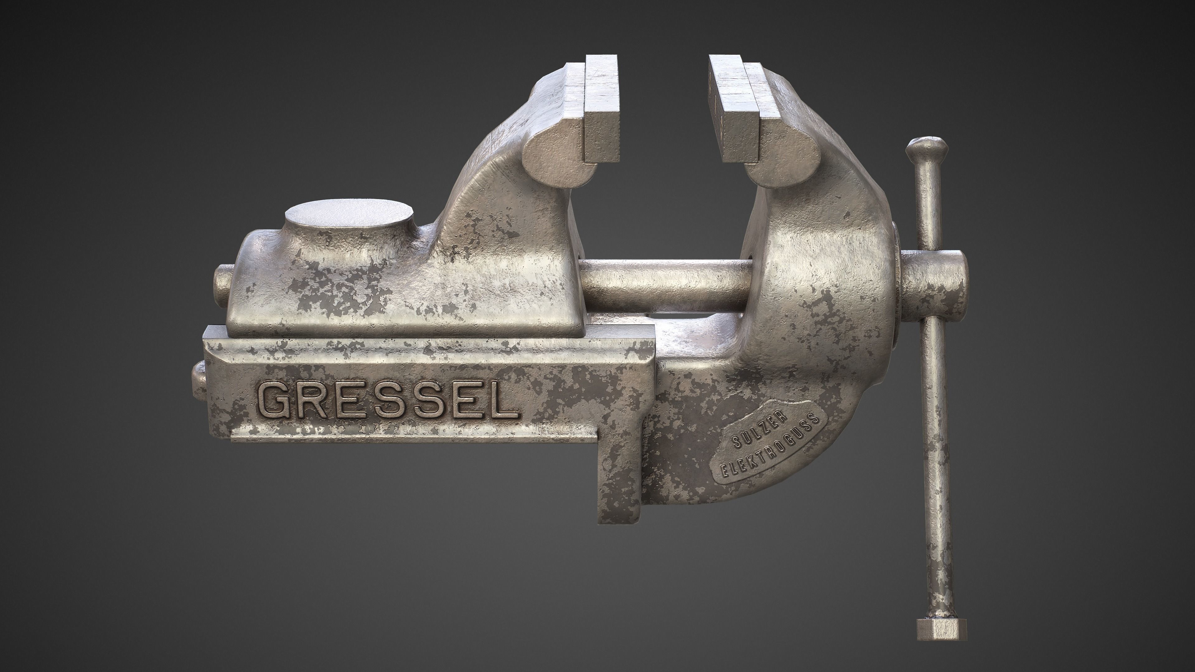 3D model Antique Vise Gressel PBR VR / AR / lowpoly CGTrader