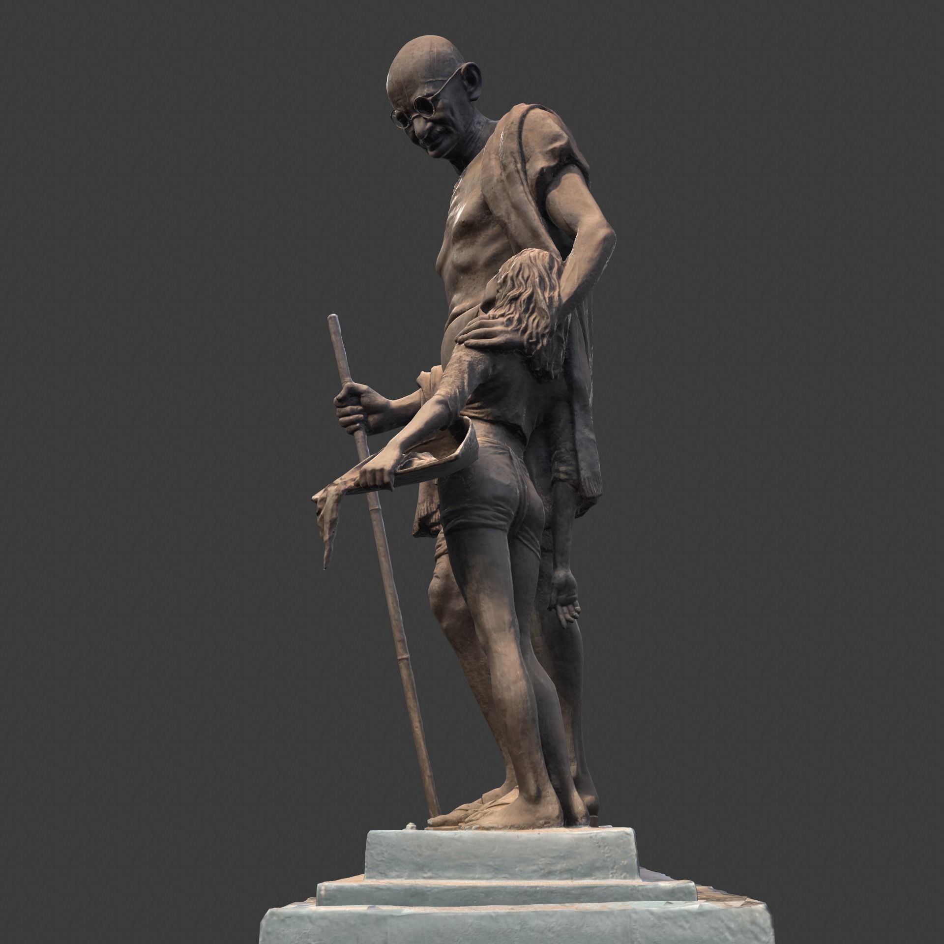 Gandhi by Harish Talim Low-poly 3D model_16