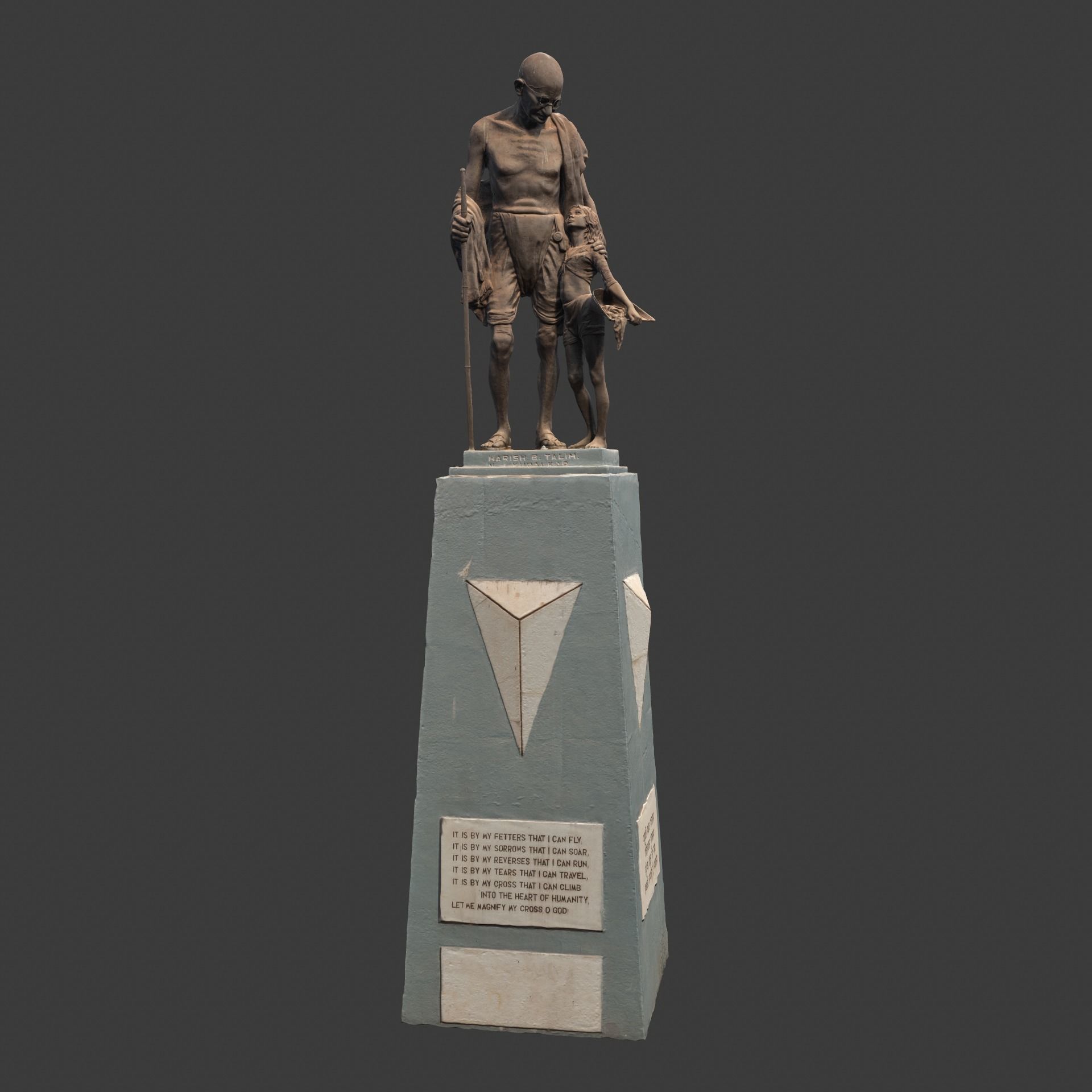 Gandhi by Harish Talim Low-poly 3D model_3