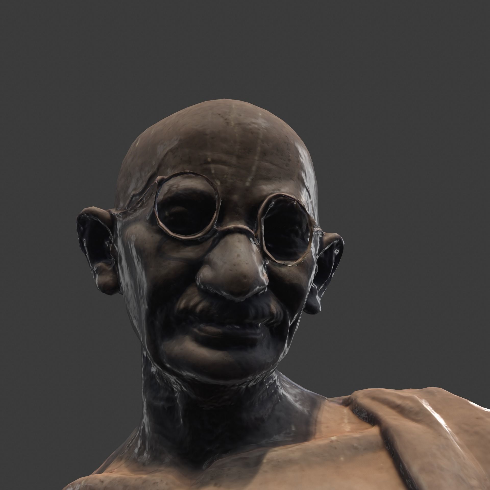 Gandhi by Harish Talim Low-poly 3D model_8