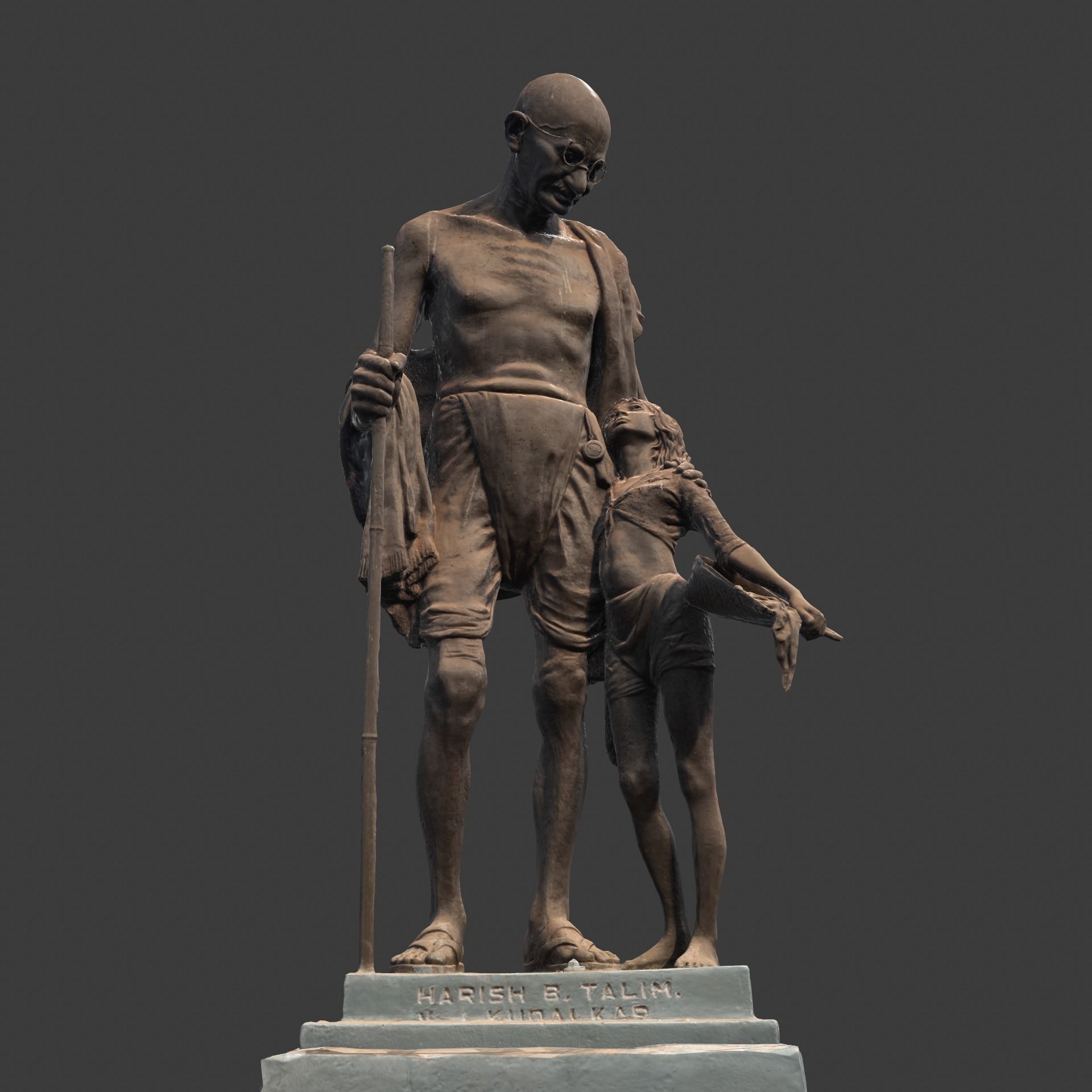 Gandhi by Harish Talim Low-poly 3D model_2