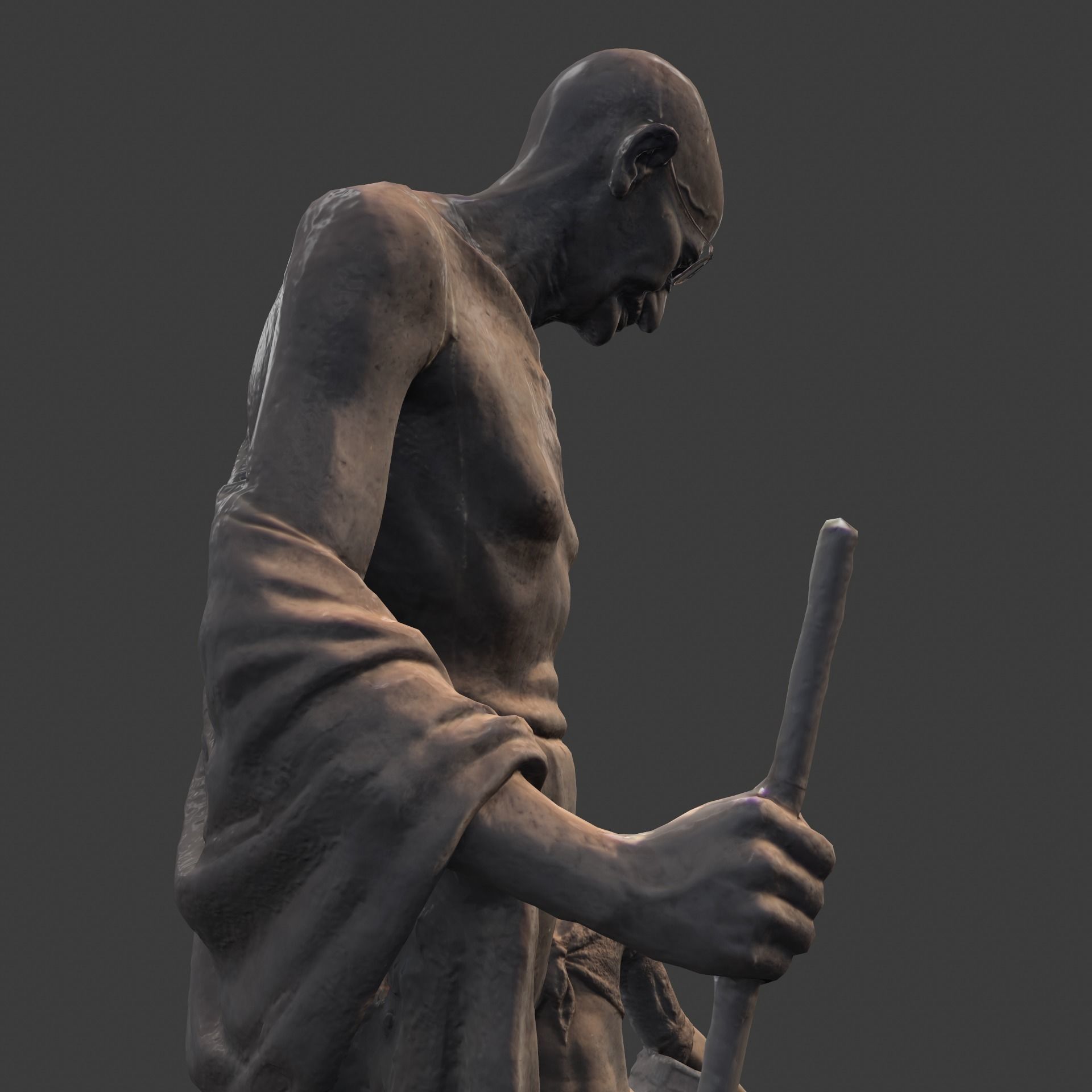 Gandhi by Harish Talim Low-poly 3D model_7