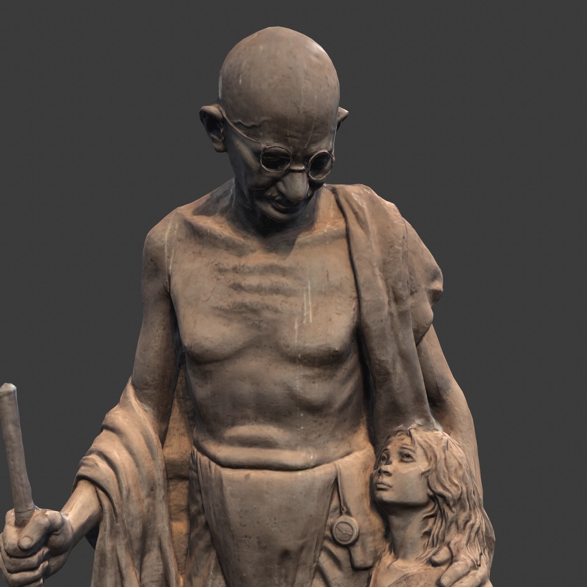 Gandhi by Harish Talim Low-poly 3D model_24