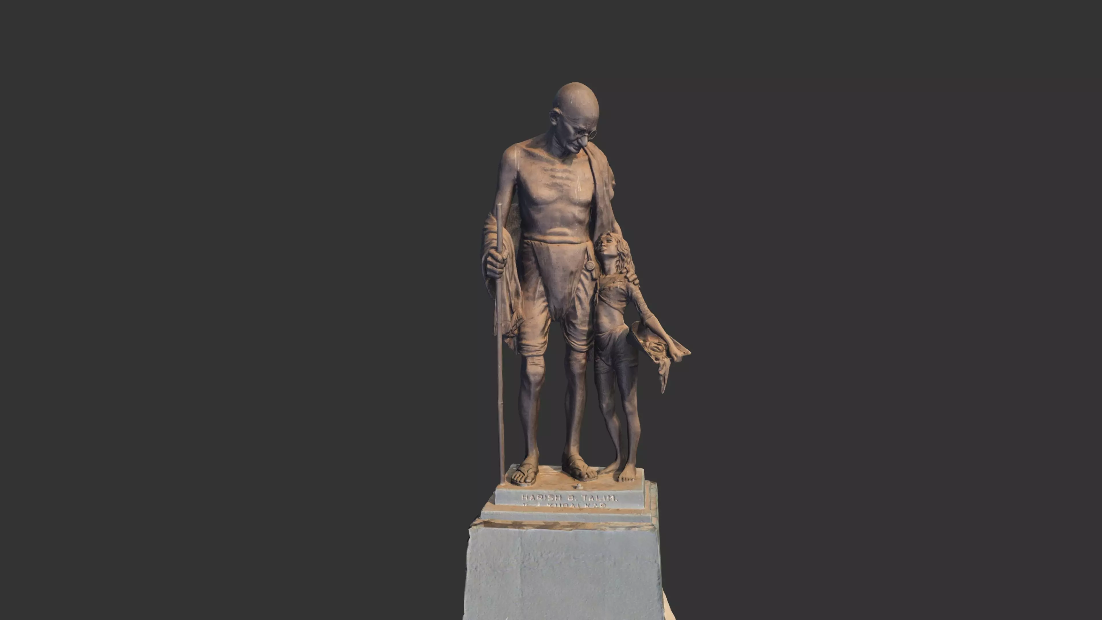Gandhi by Harish Talim Low-poly 3D model_0