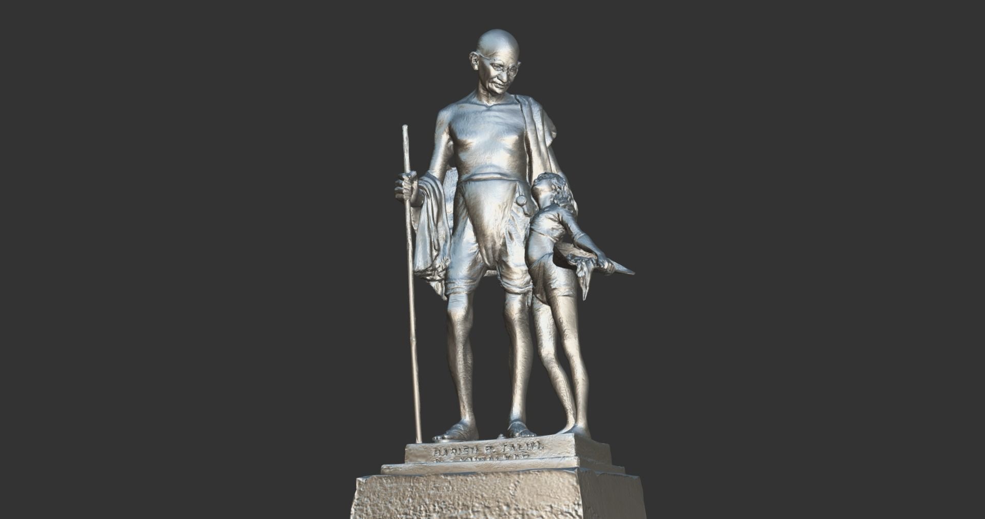 Gandhi by Harish Talim Low-poly 3D model_17