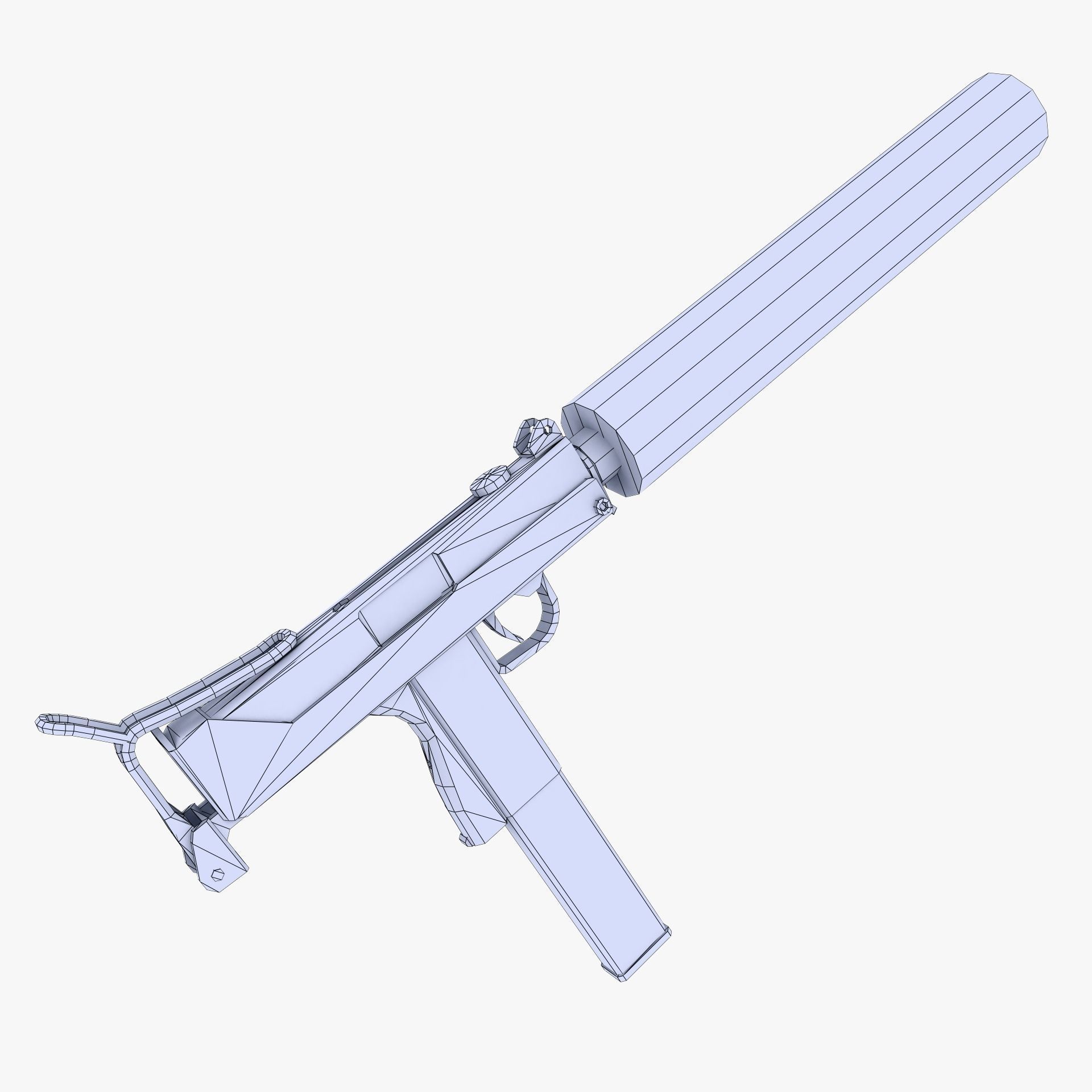 Mac 11 SMG Low-poly 3D model_1