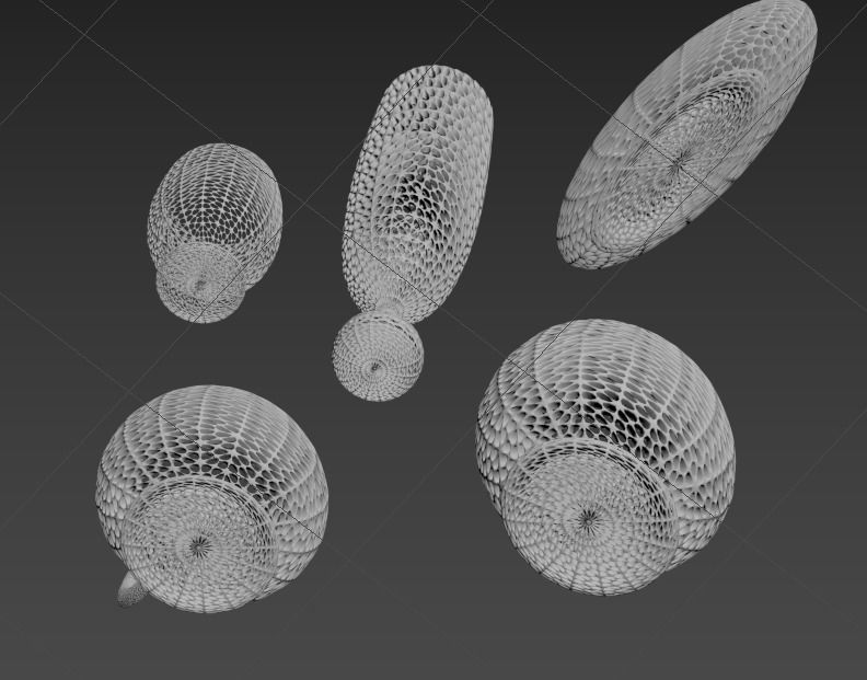 Wicker bowl set vase and plate 3D model_7