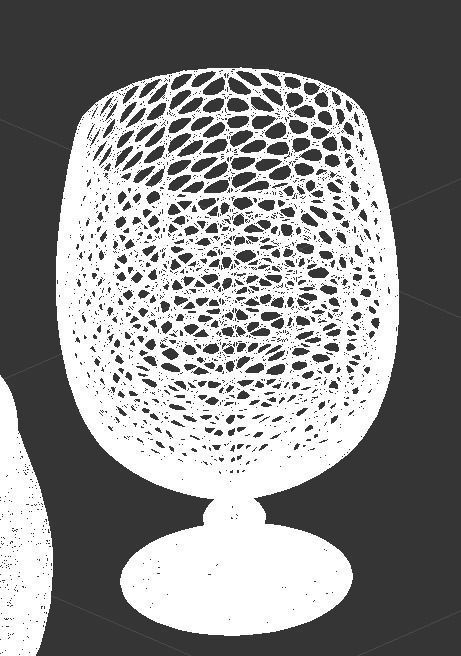 Wicker bowl set vase and plate 3D model_5