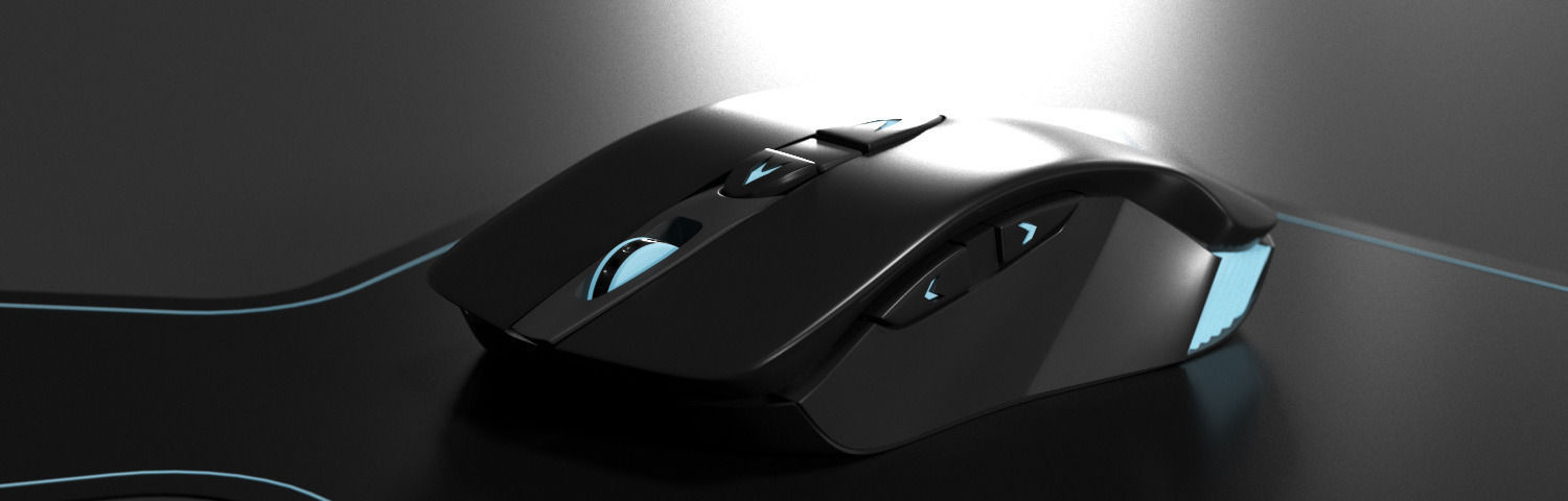 bluetooth gaming mouse 3D model_1