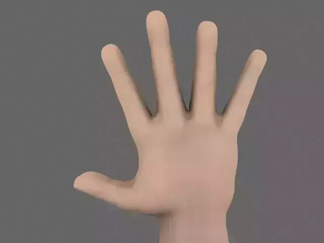 3D Hand with fingers extended