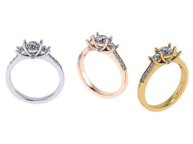 RING 3 DIAMONDS 3D print model