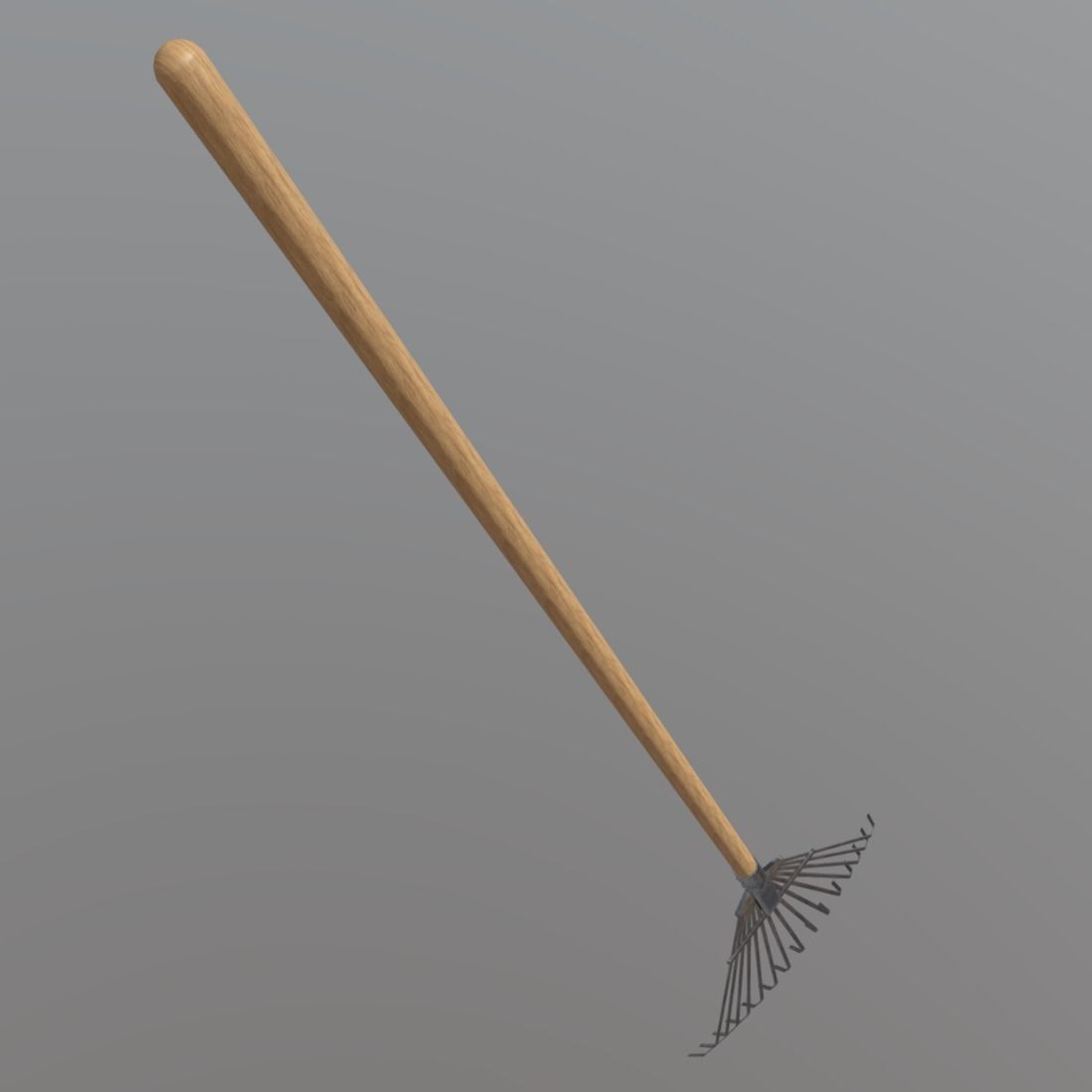 Rake 2 garden Low-poly 3D model_6