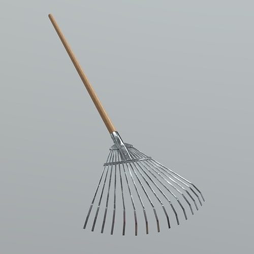 Rake 2 garden Low-poly 3D model