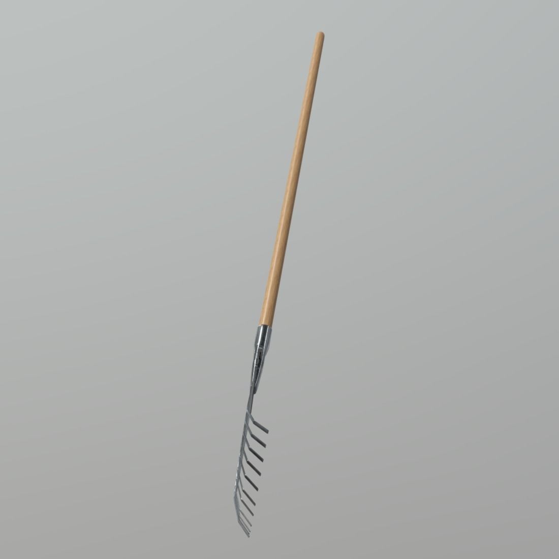 Rake 2 garden Low-poly 3D model_3