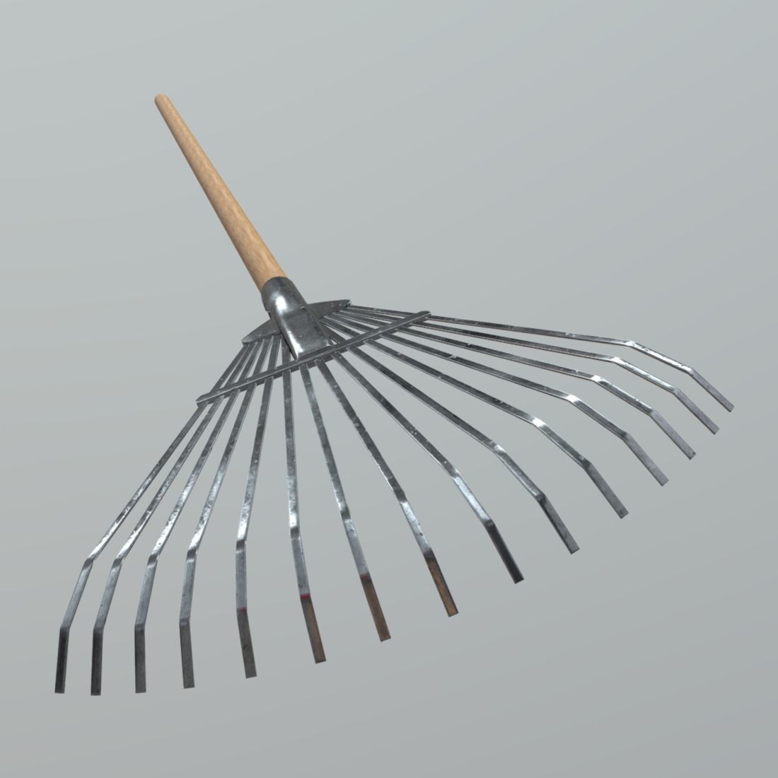 Rake 2 garden Low-poly 3D model_8