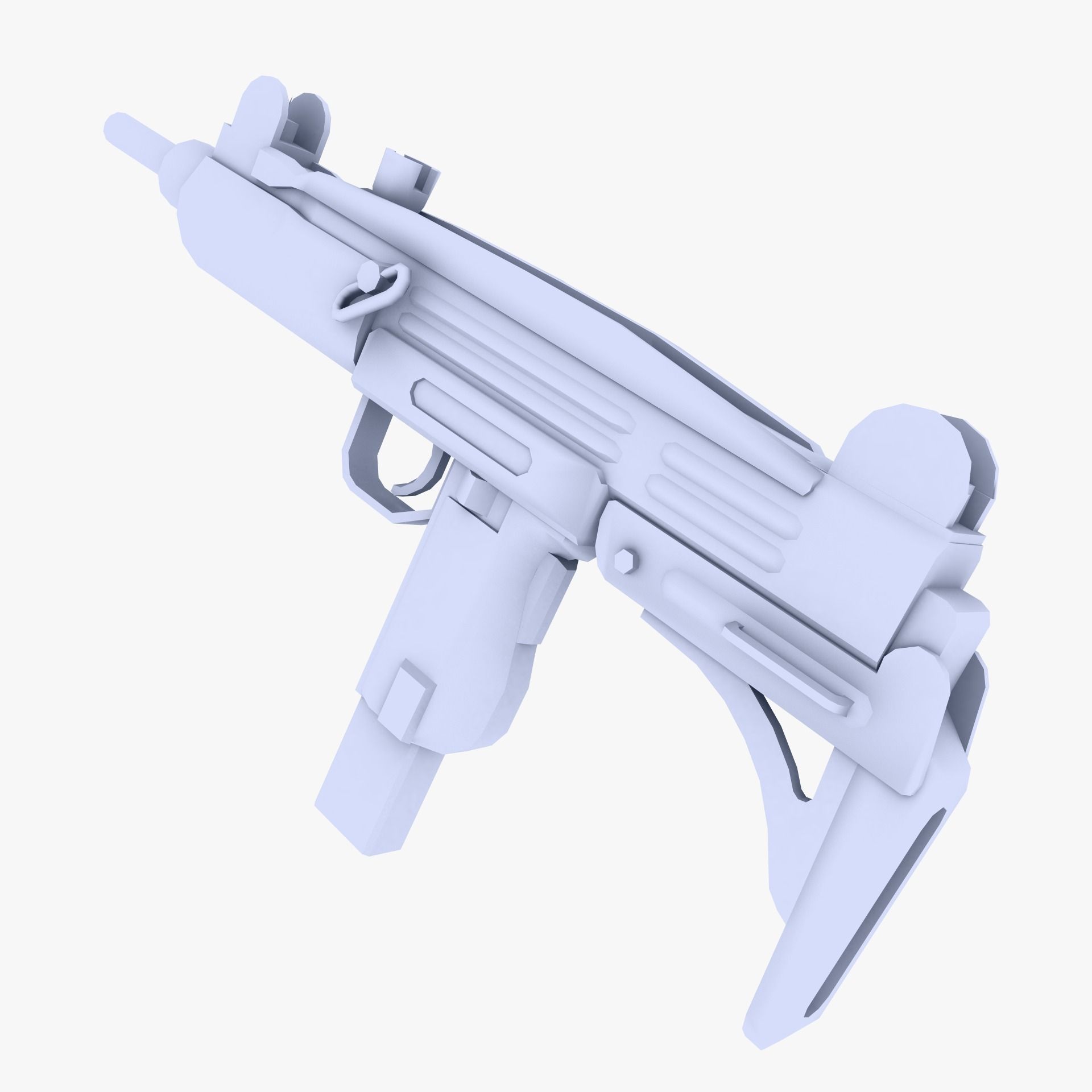 Uzi SMG Low-poly 3D model_3
