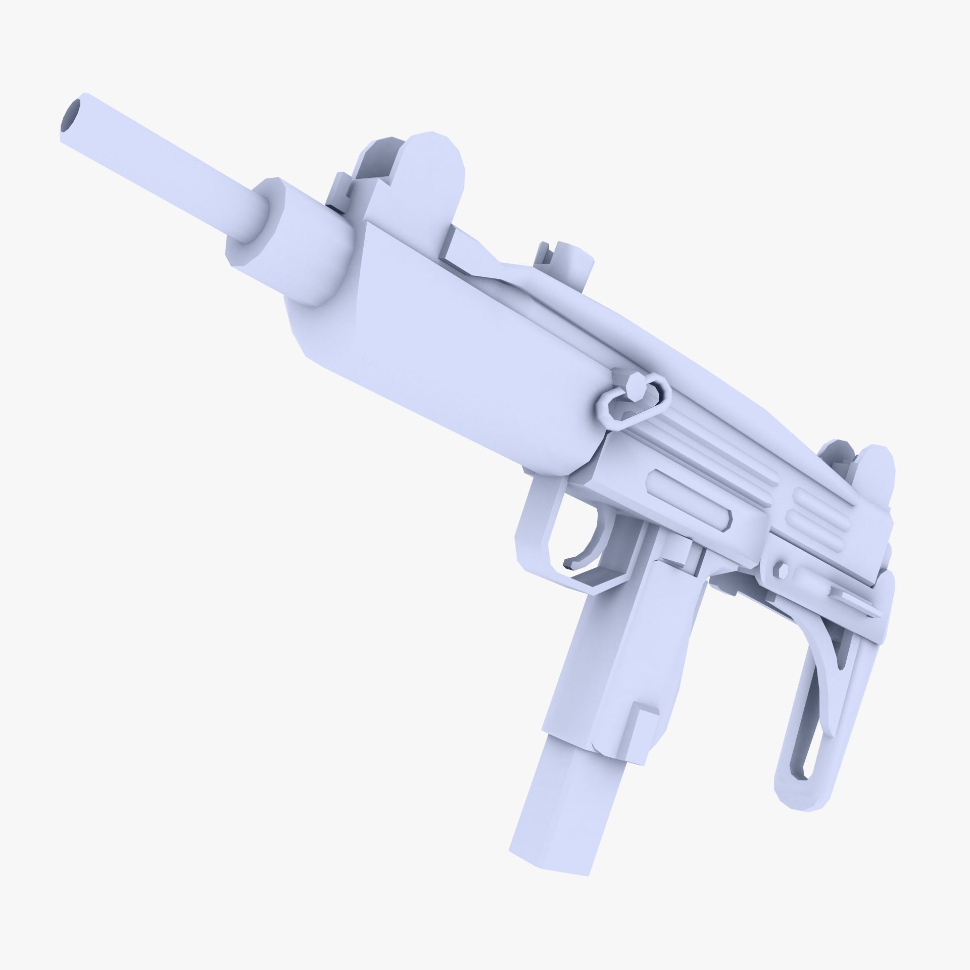 Uzi SMG Low-poly 3D model_1