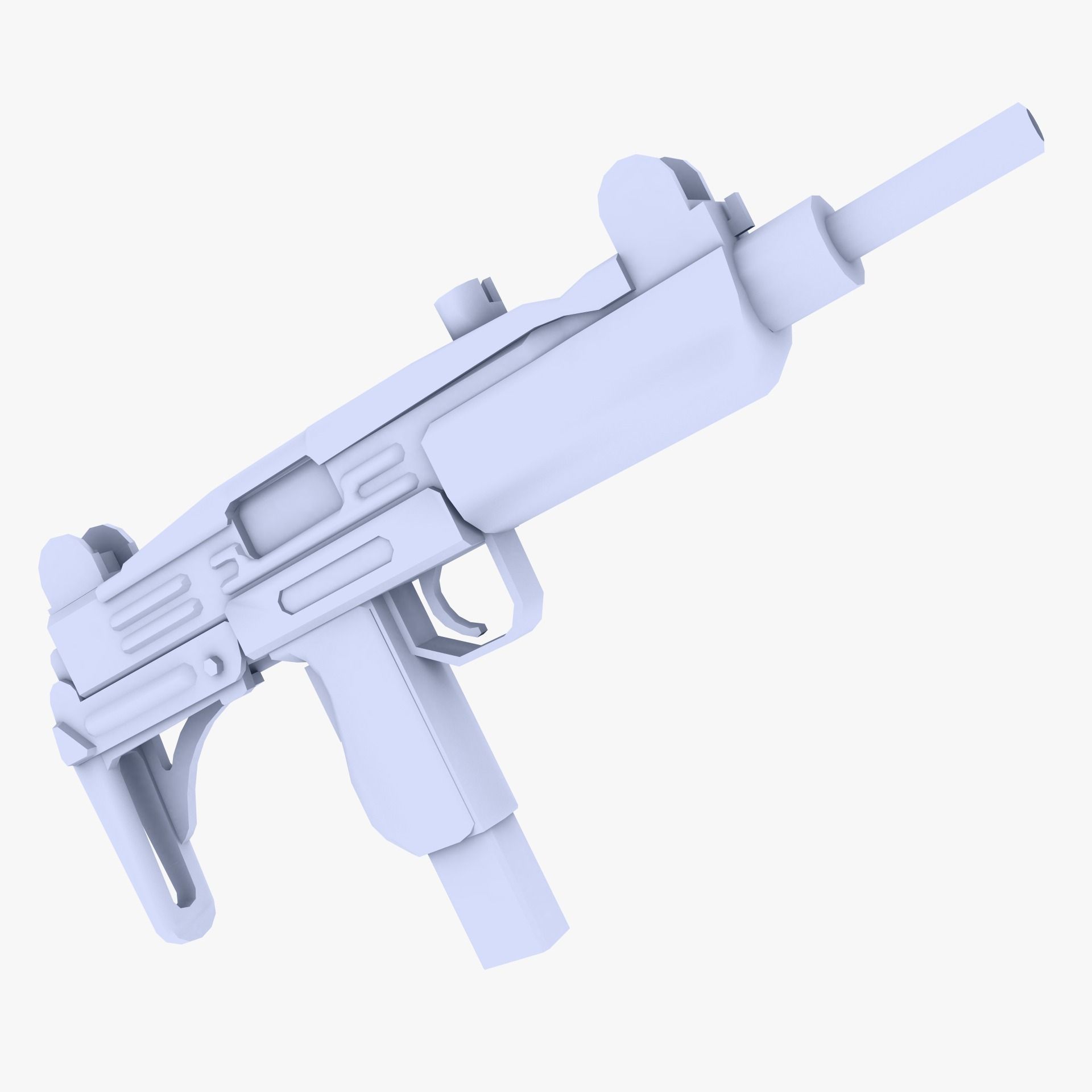 Uzi SMG Low-poly 3D model_2