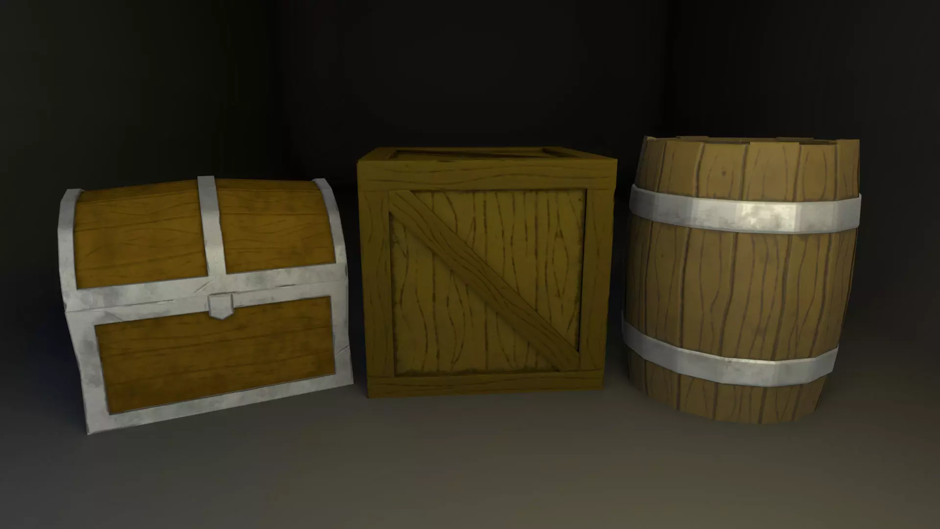 Fantasy Container Pack Low-poly 3D model_0