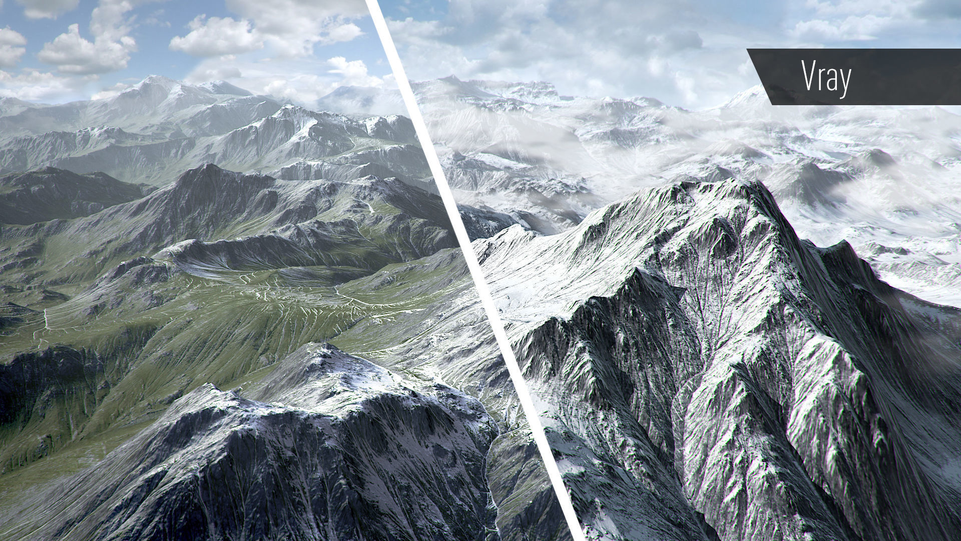 Mountain Summer and Winter Textures Low-poly 3D model_1