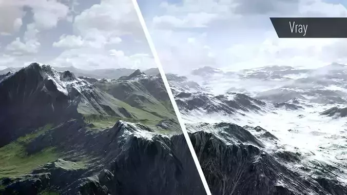 Mountain Summer and Winter Textures Low-poly 3D model