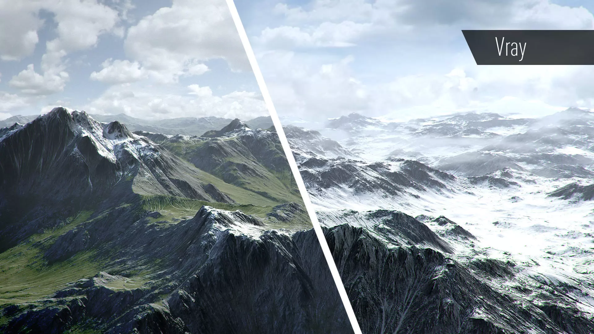 Mountain Summer and Winter Textures Low-poly 3D model_0