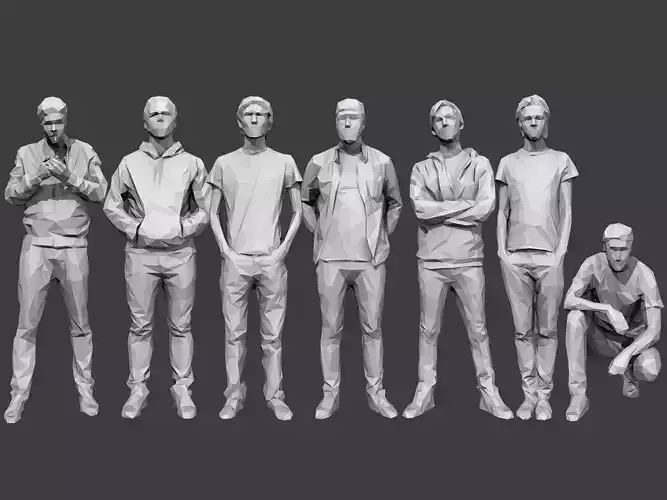 Lowpoly People Casual Pack Volume 20 Low-poly 3D model