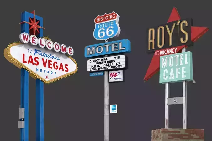 Road Signs Pack 3D Model Collection