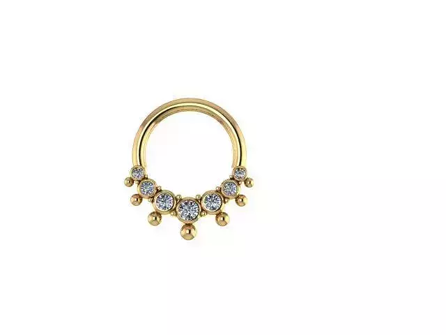 piercing gold plated nose ring with diamonds