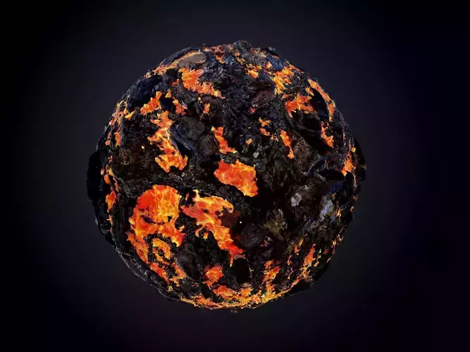 Lava Ground Seamless PBR Texture 01